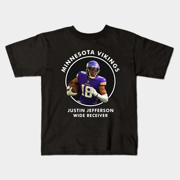 JUSTIN JEFFERSON - WR - MINNESOTA VIKINGS Kids T-Shirt by Mudahan Muncul 2022
